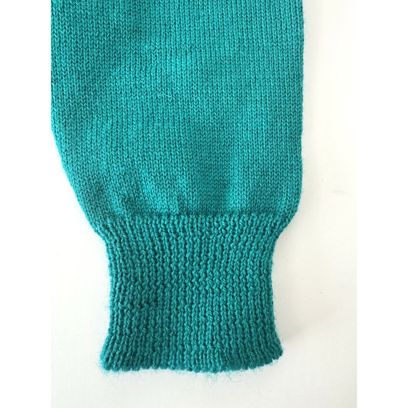 Moriarty Ski Sweater M Turquoise Blue Wool Handmade Vermont Snowflakes Fair Isle - Picture 5 of 9